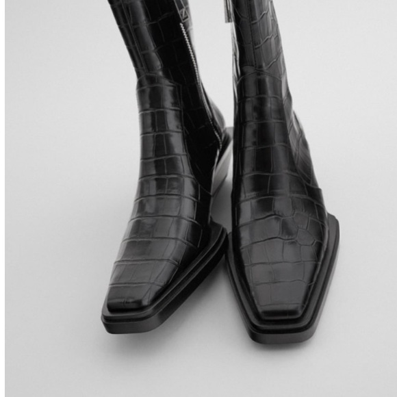 𝗡𝗪𝗧 𝗭𝗮𝗿𝗮 • Animal Print Cowboy Ankle Boots - Picture 6 of 14